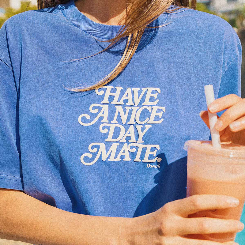 Have A Nice Day Mate Regular Tee in Navy Blue