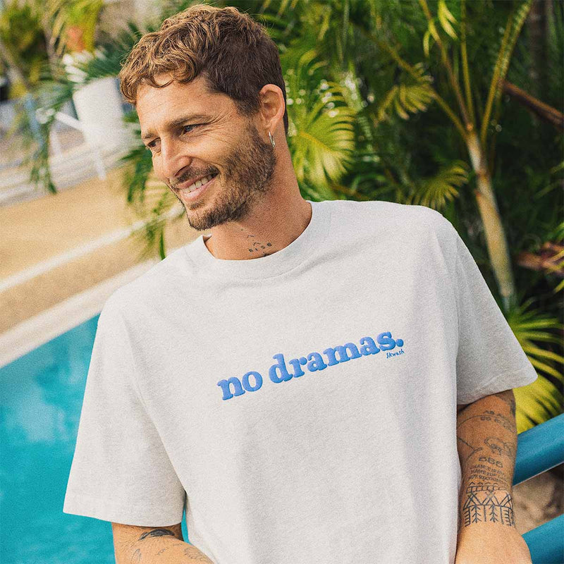 No Dramas Regular Tee in Snow Marle