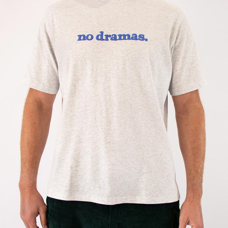 No Dramas Regular Tee in Snow Marle