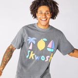 Skwosh Graphic Regular Tee in Charcoal