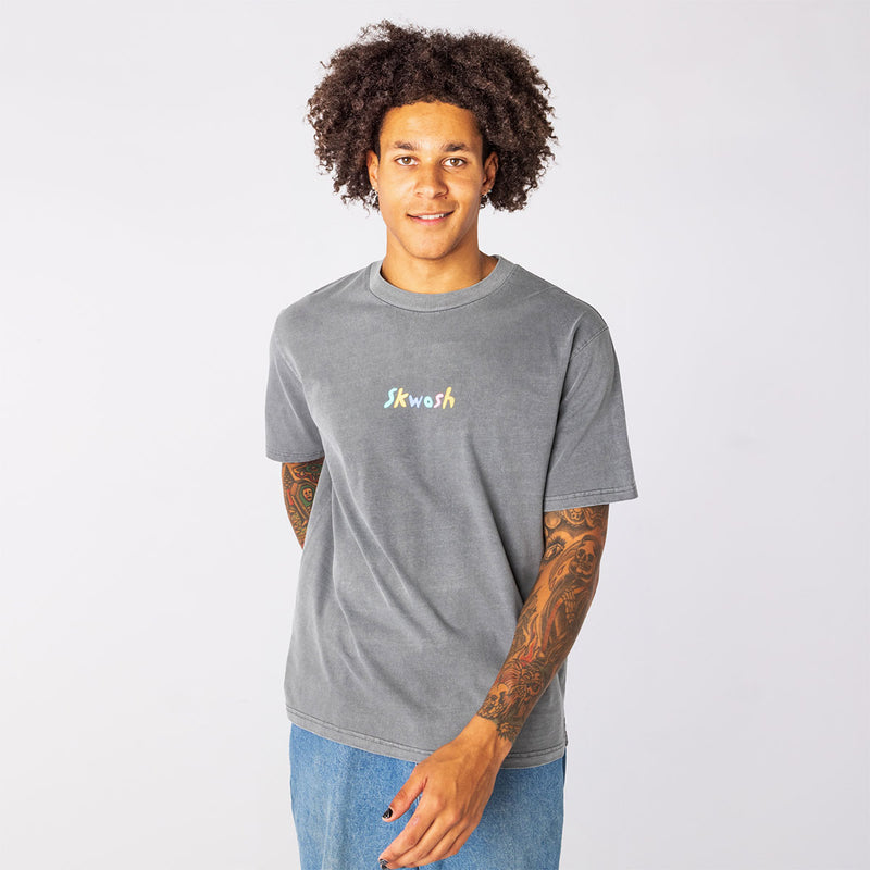 Skwosh Emblem Regular Tee in Charcoal