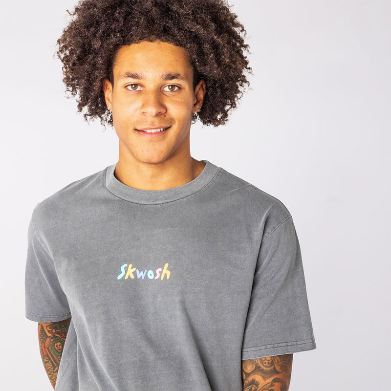 Skwosh Emblem Regular Tee in Charcoal