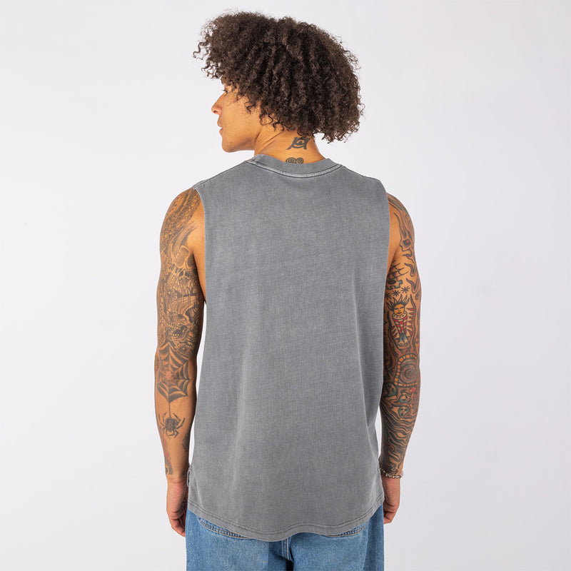 No Dramas Muscle Tank in Charcoal