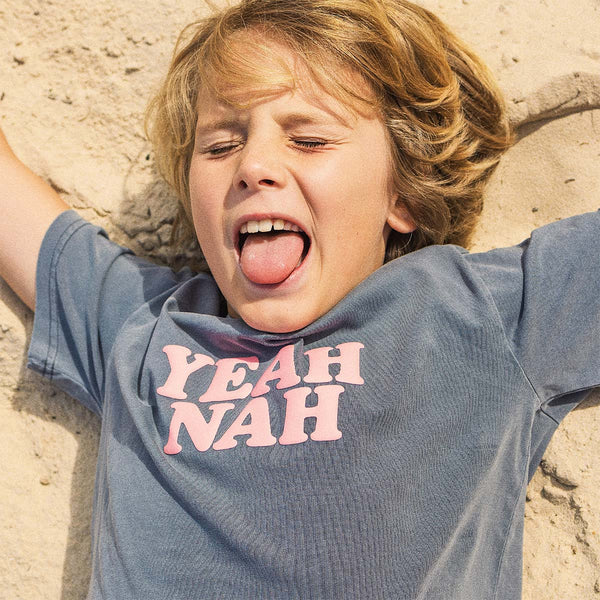 Yeah Nah Teen Regular Tee in Charcoal