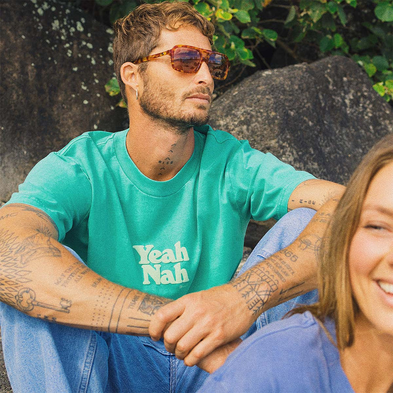 Yeah Nah  Regular Tee in Green