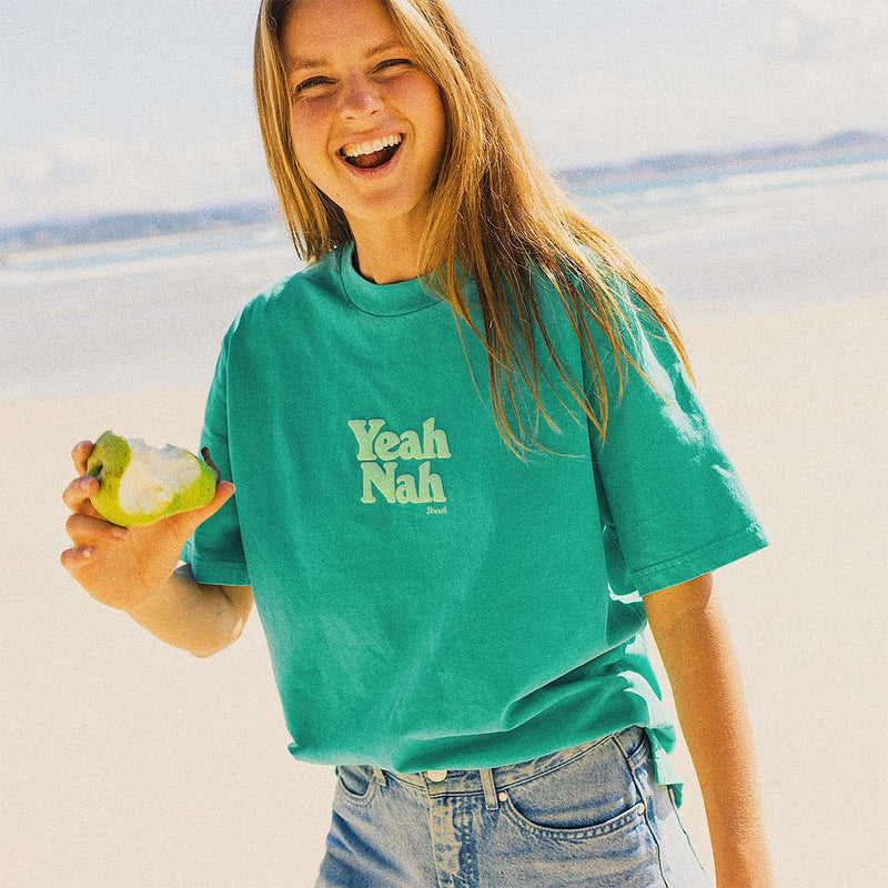 Yeah Nah  Regular Tee in Green